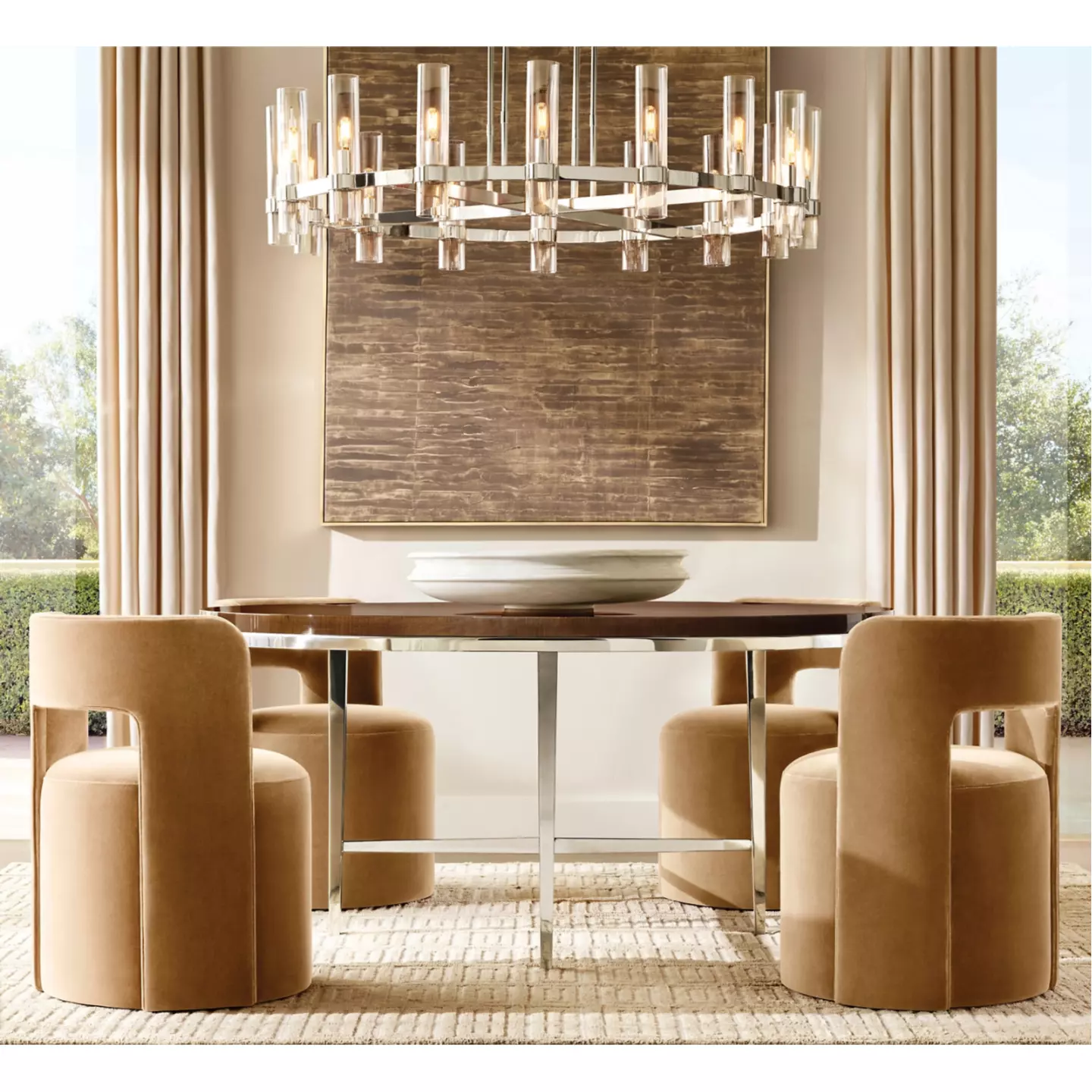 round mid century modern dining table
