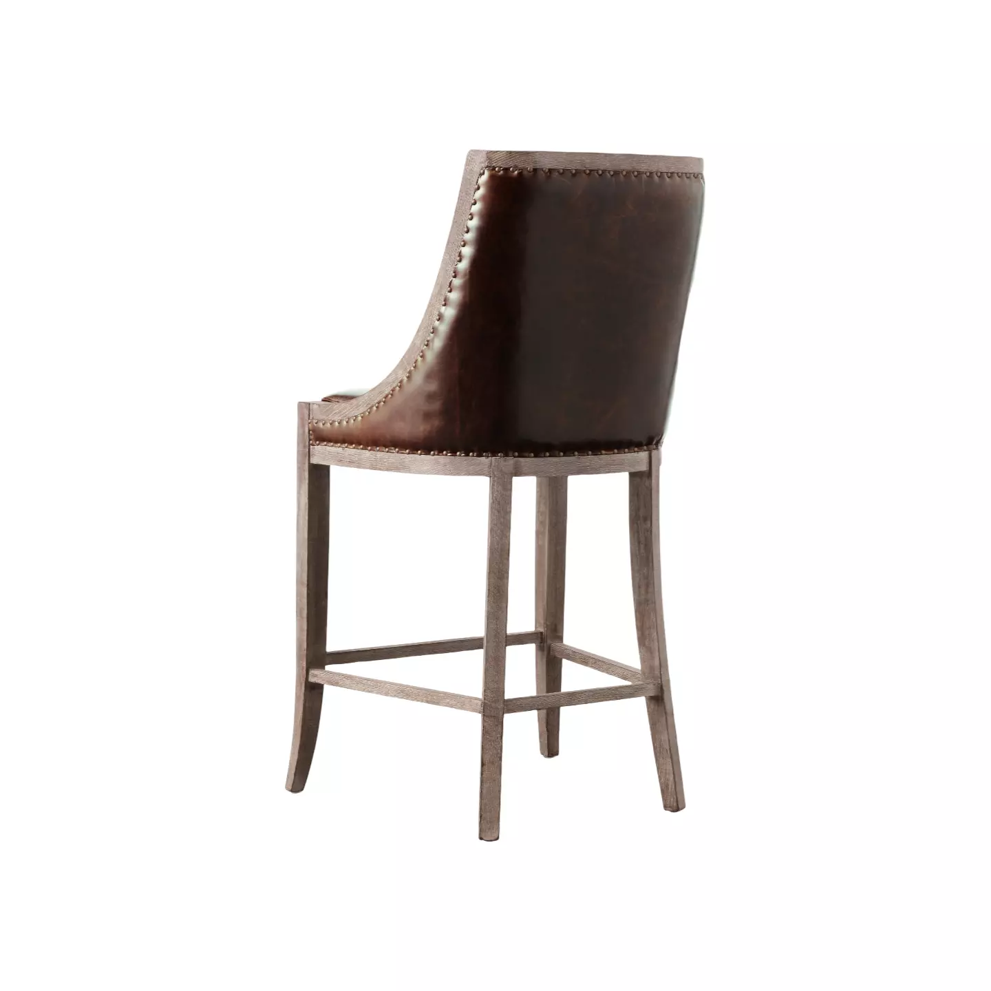wood and leather counter stools