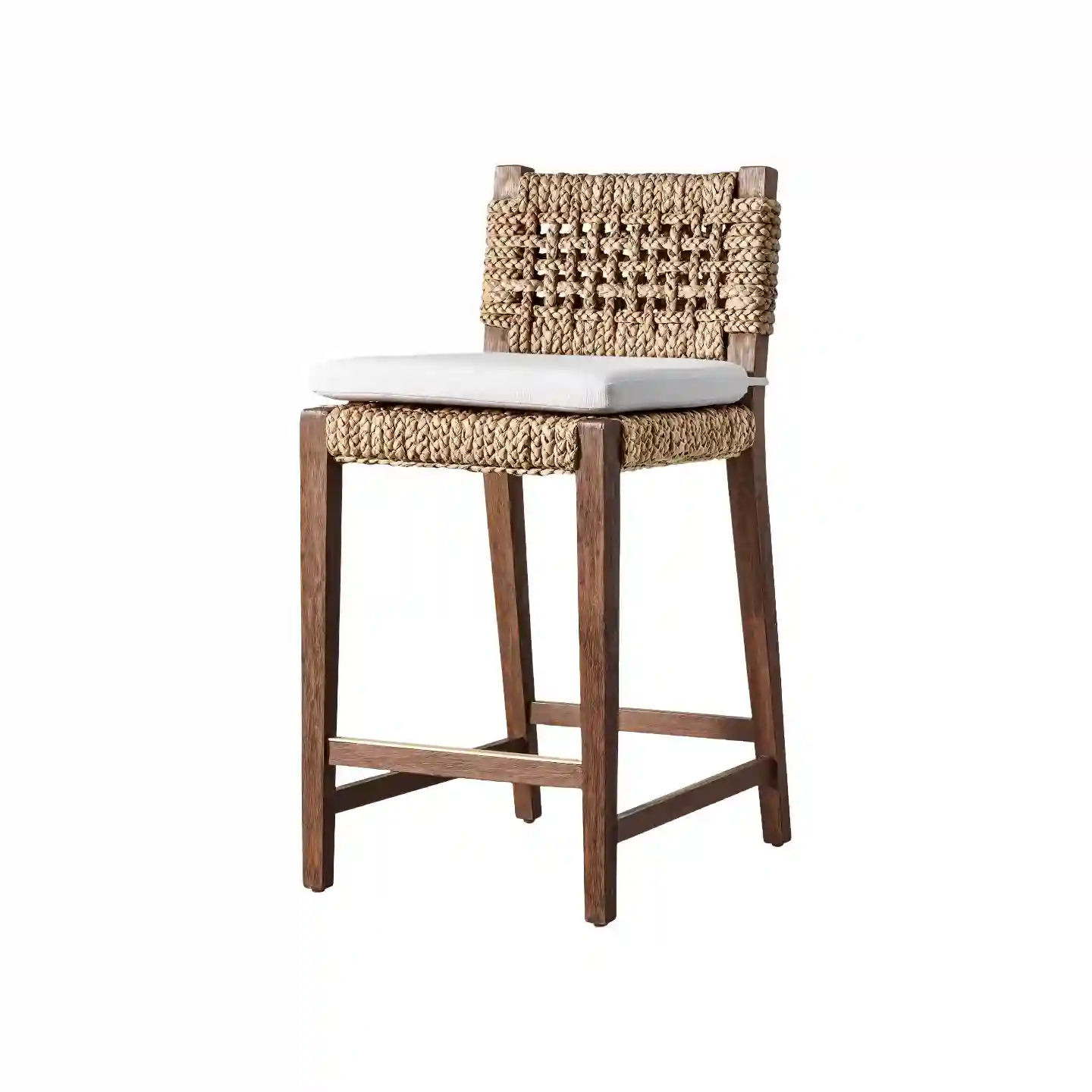 woven counter stool with cushion