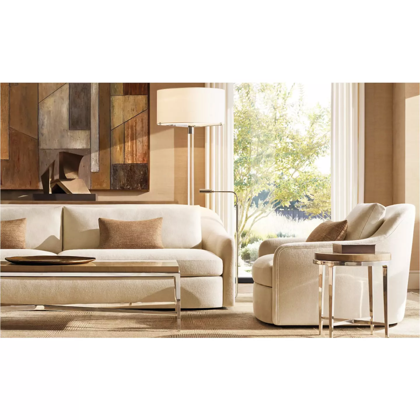 cream lounge chair