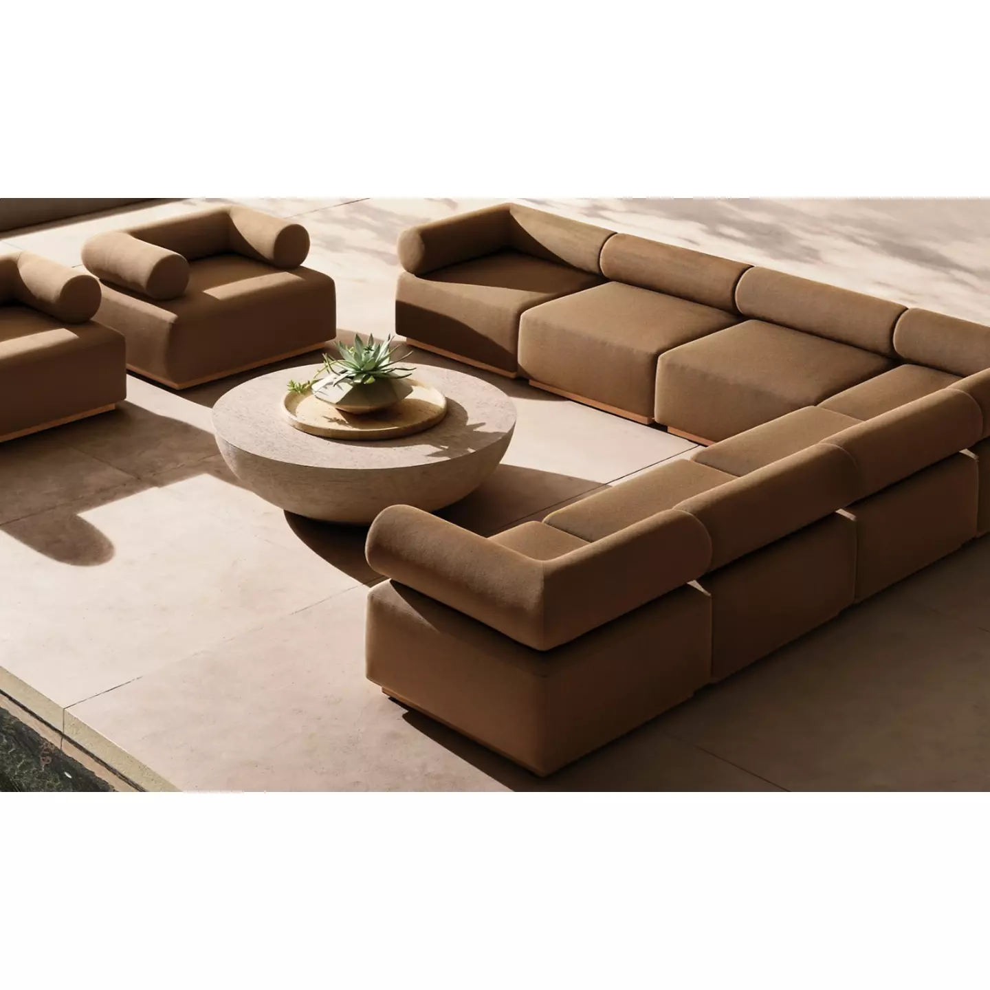 round coffee table concrete