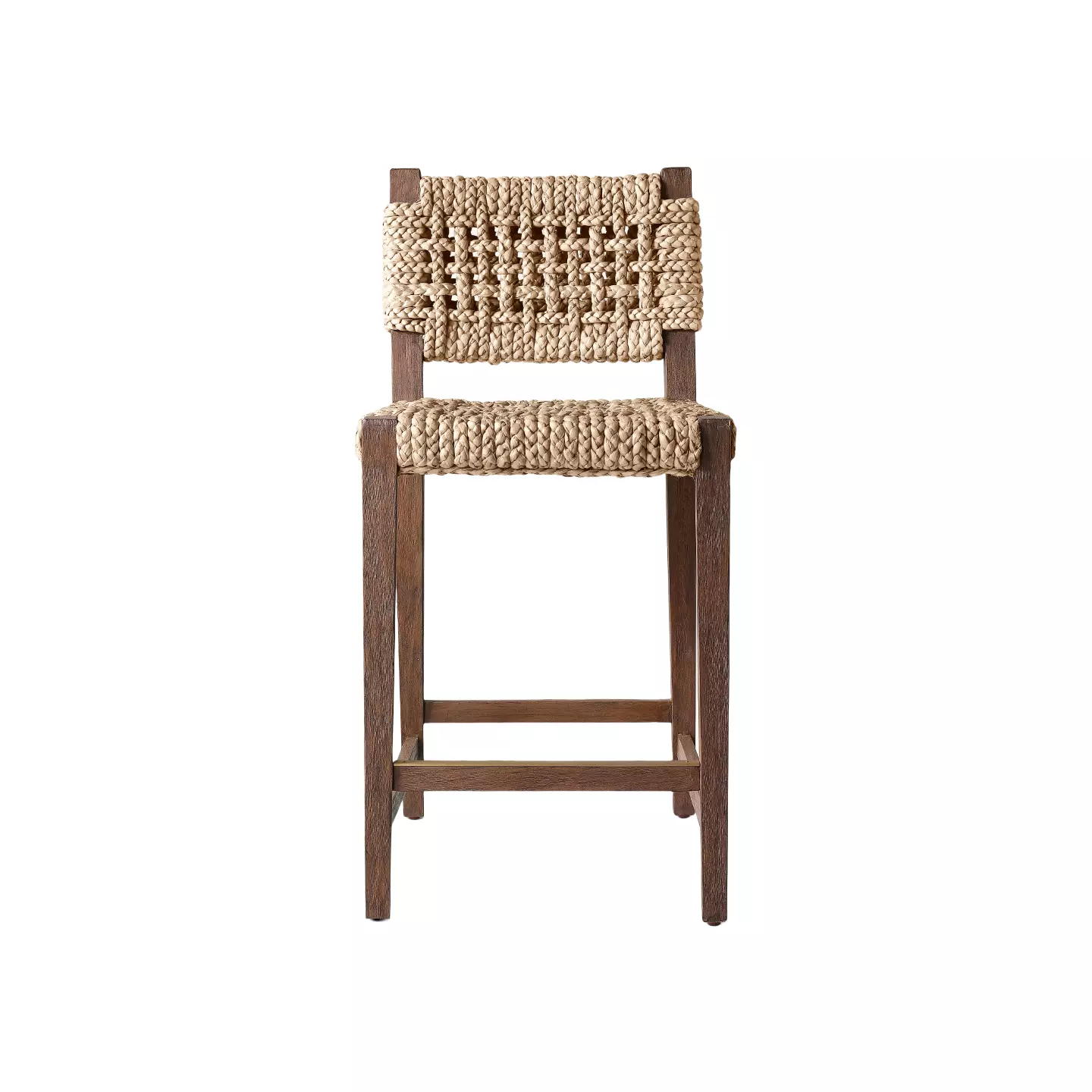 target woven leather counter stool