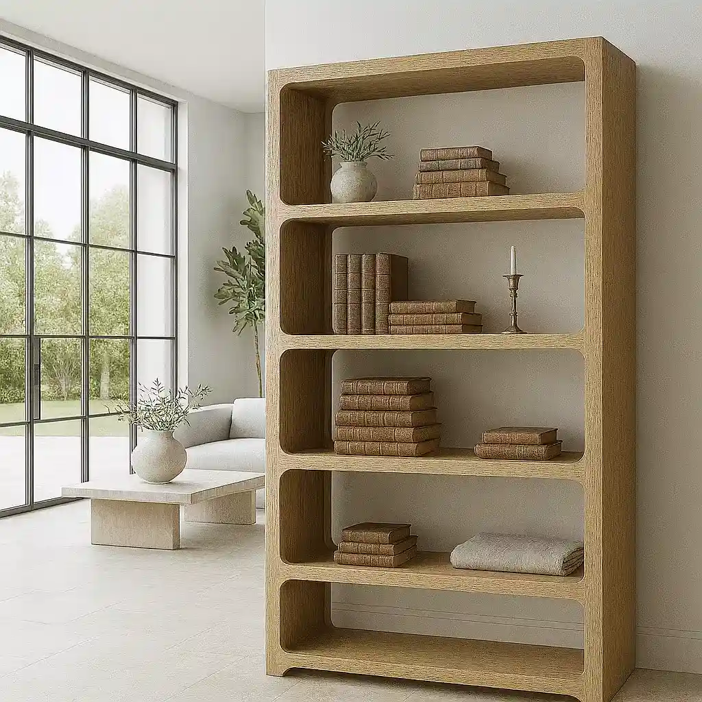 light oak shelving unit