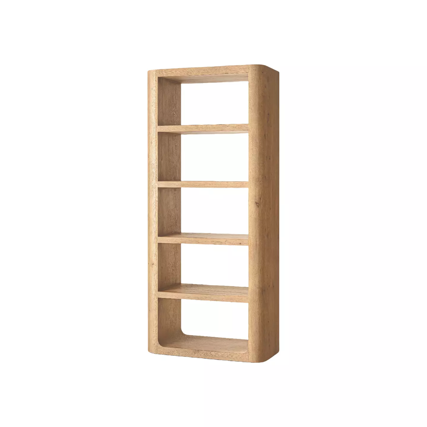 white oak shelving unit