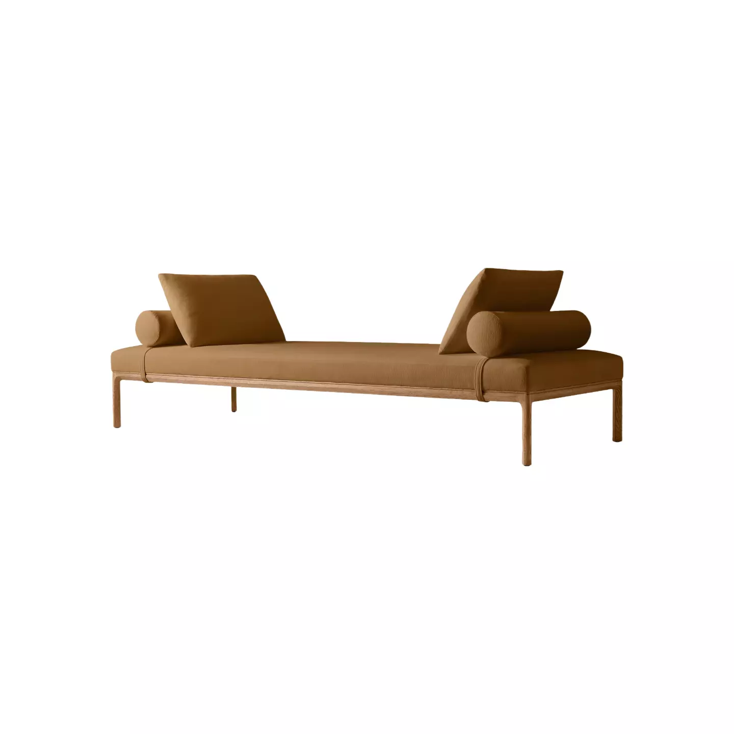 fabric chaise with bolster