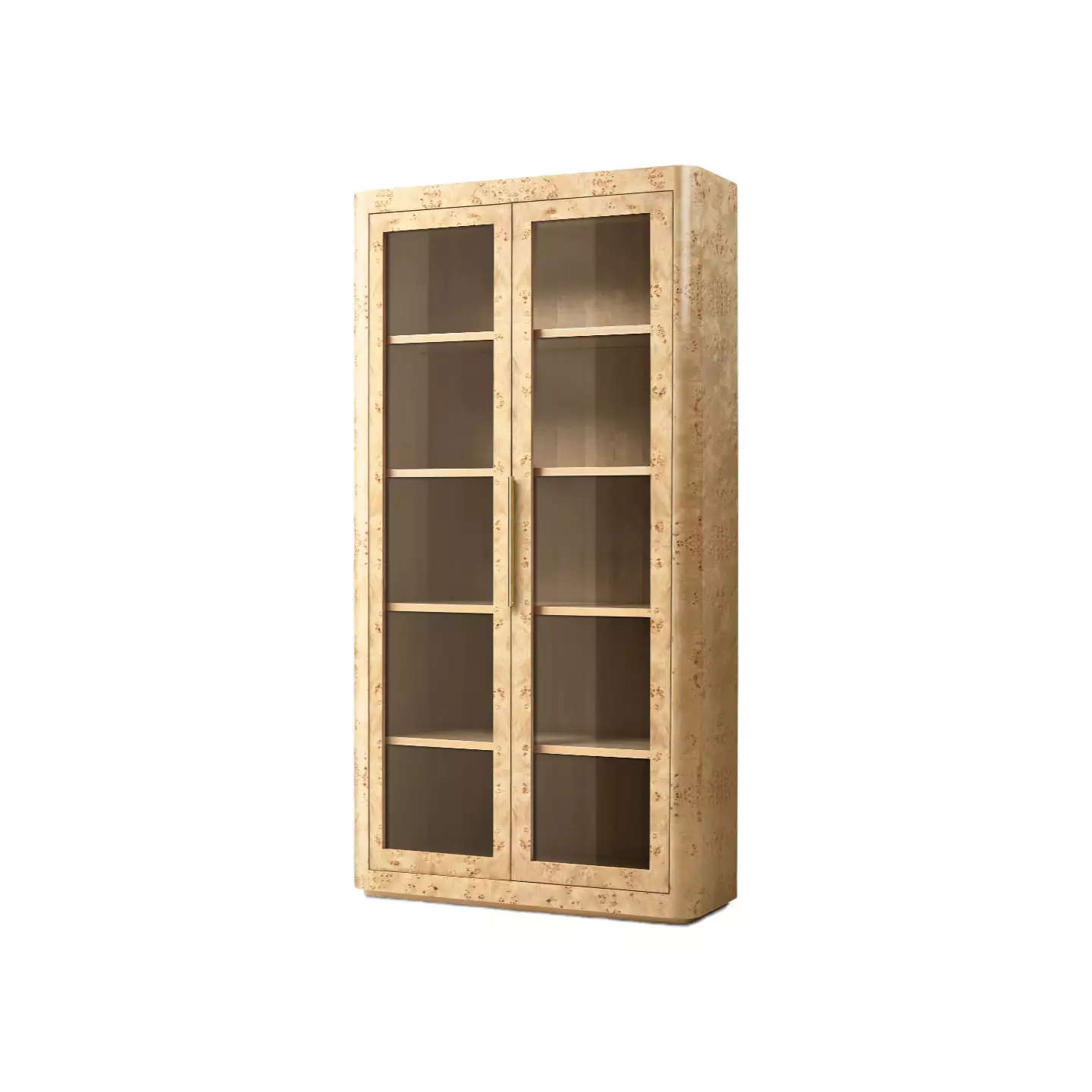 burl and oak cabinets