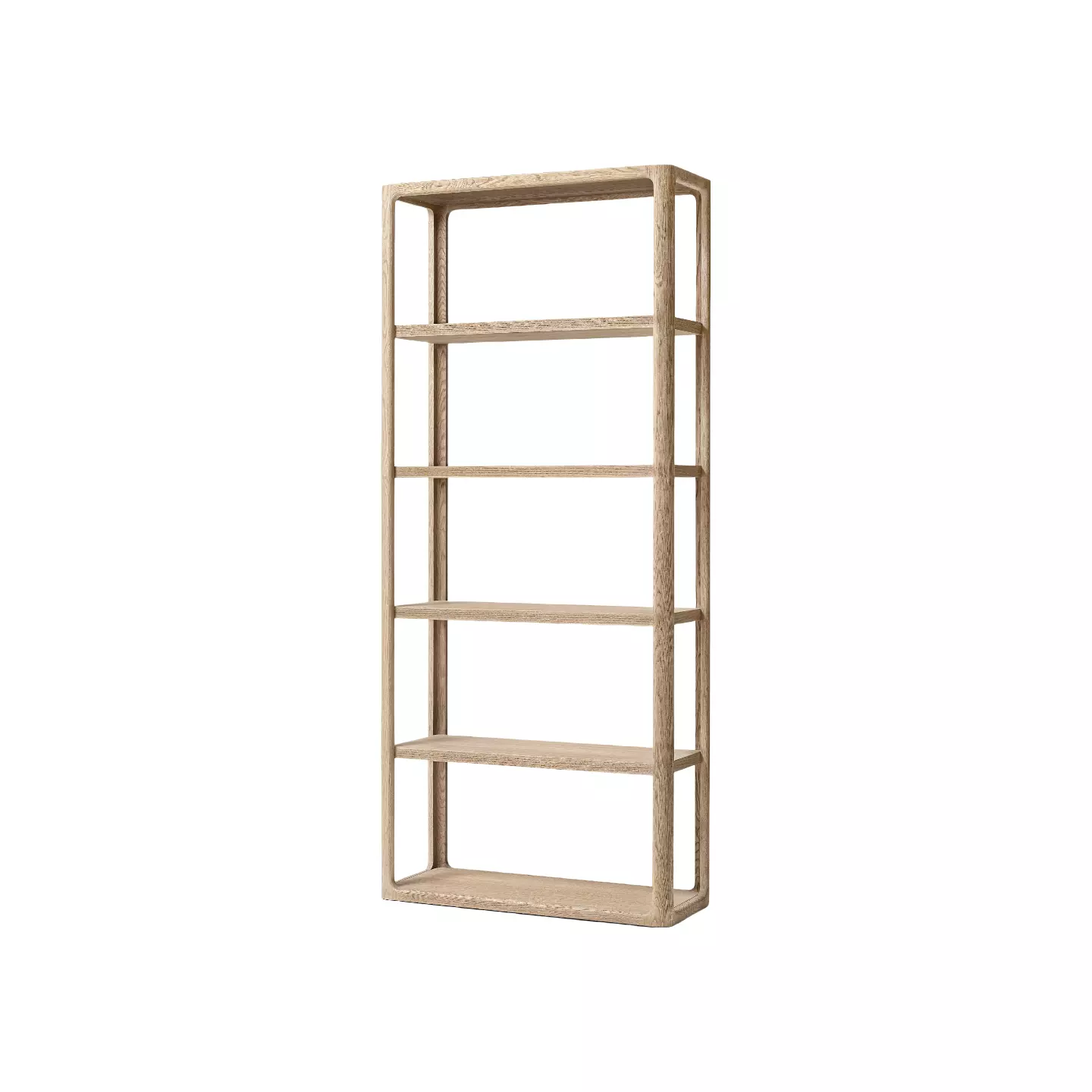 white oak shelving unit