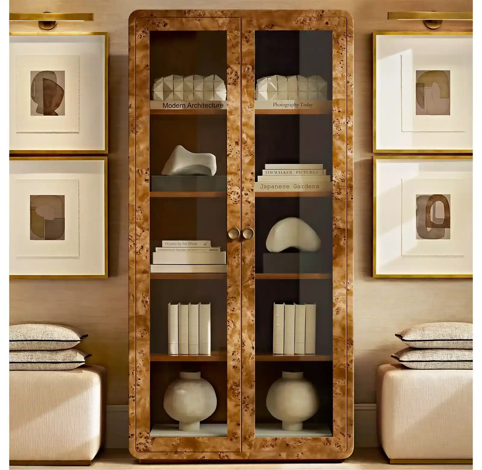 living room cabinets with glass doors