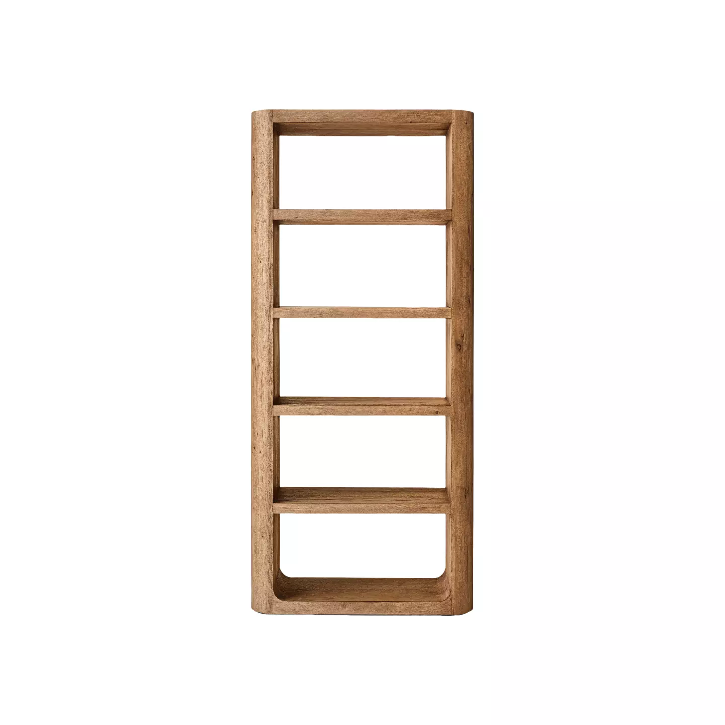 white oak open shelving
