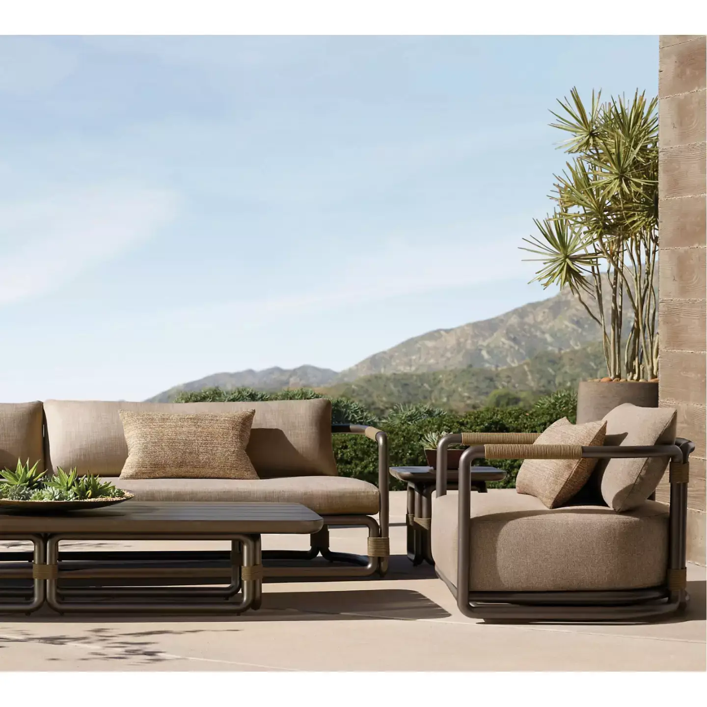 aluminum frame outdoor sofa