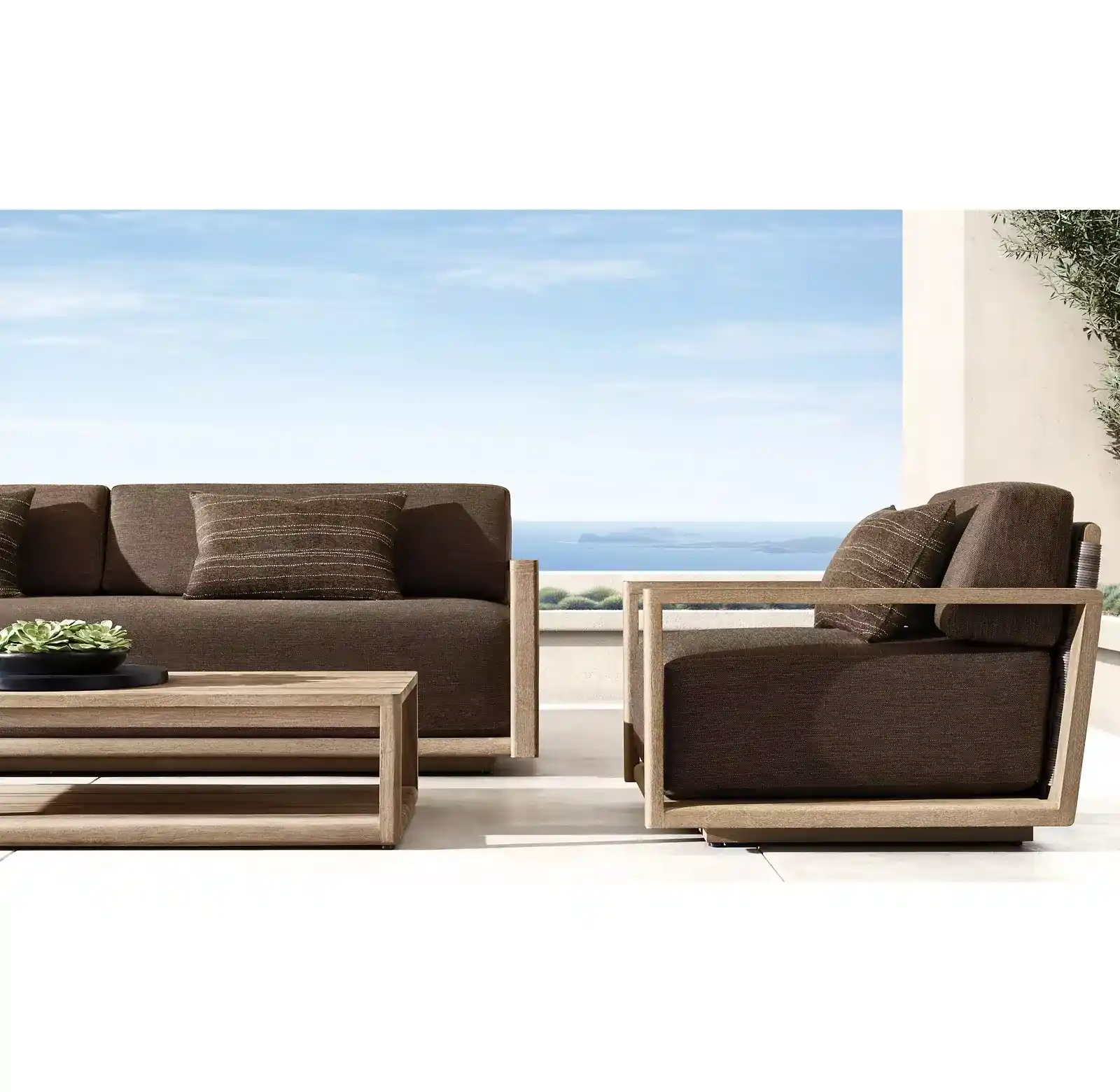 rh teak sofa