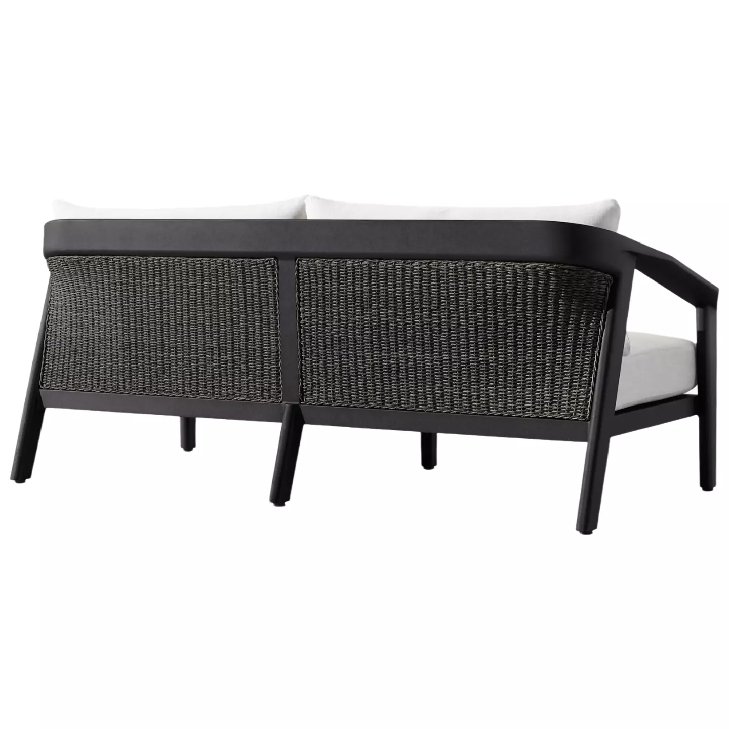 black aluminum outdoor couch