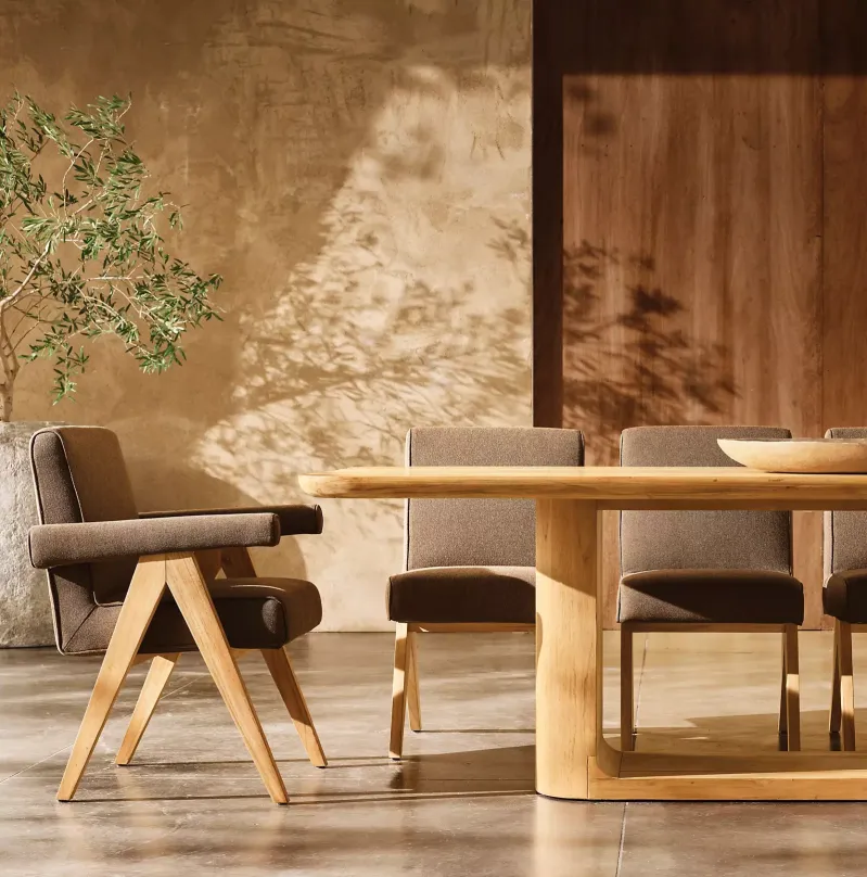 armless upholstered dining chair
