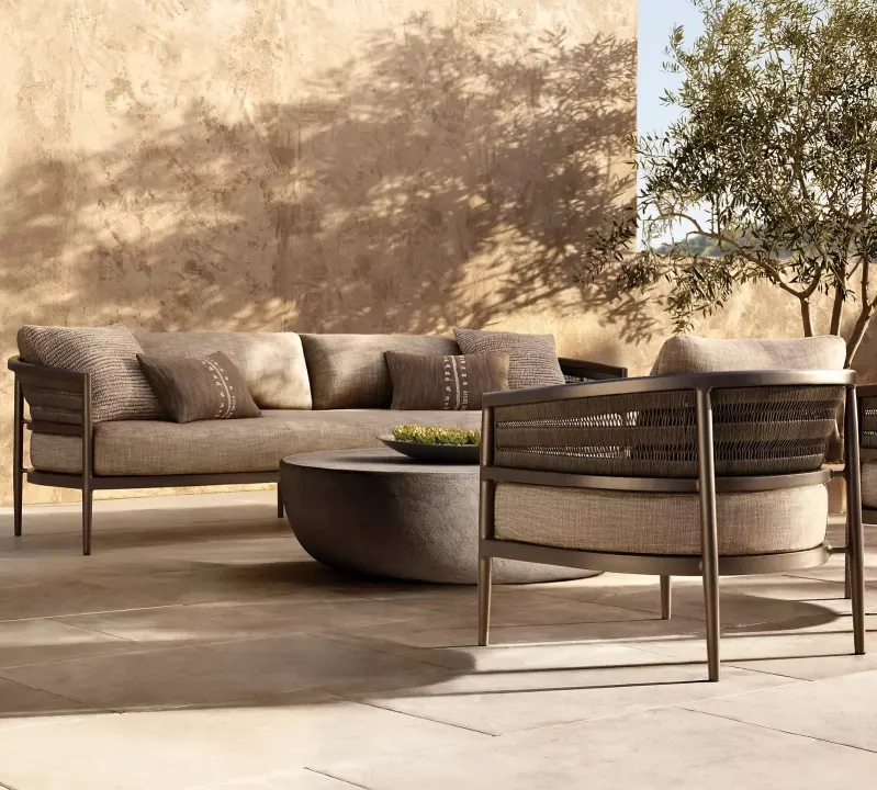 wicker patio sofa set