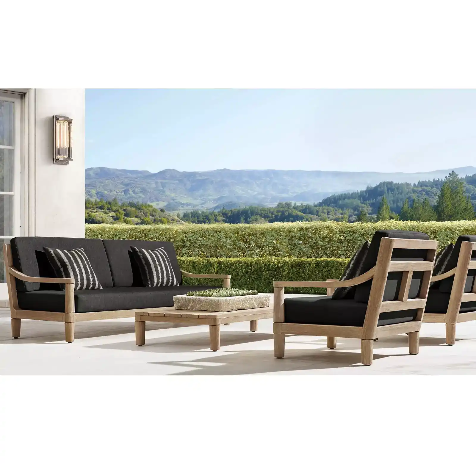 modern teak outdoor sofa