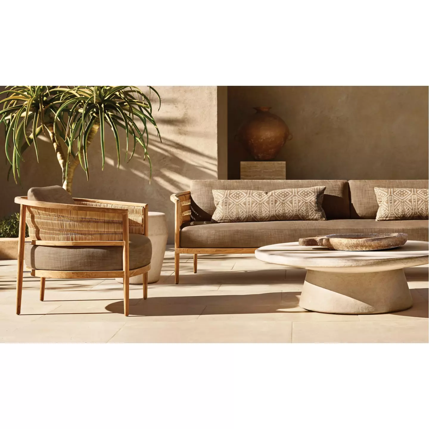 modern teak outdoor sofa