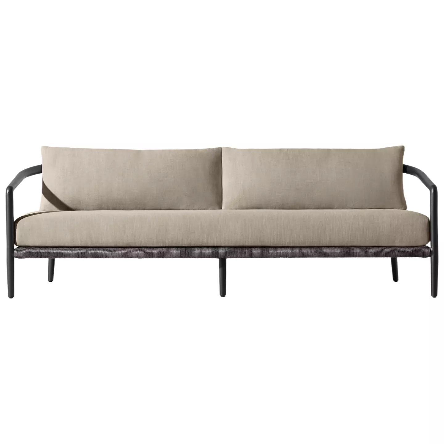 black aluminum outdoor sofa