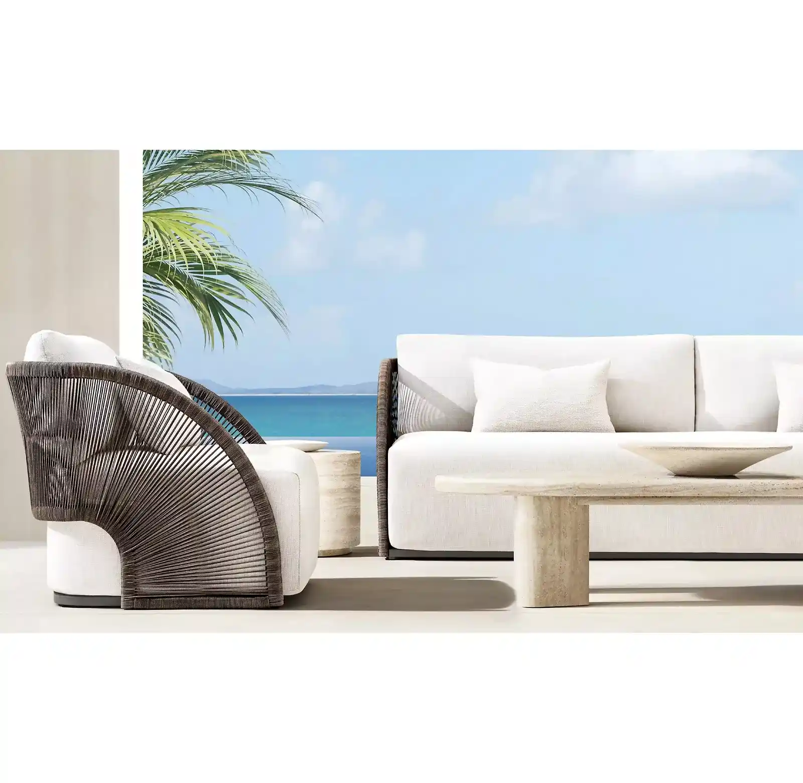 rattan 3 seater sofa set
