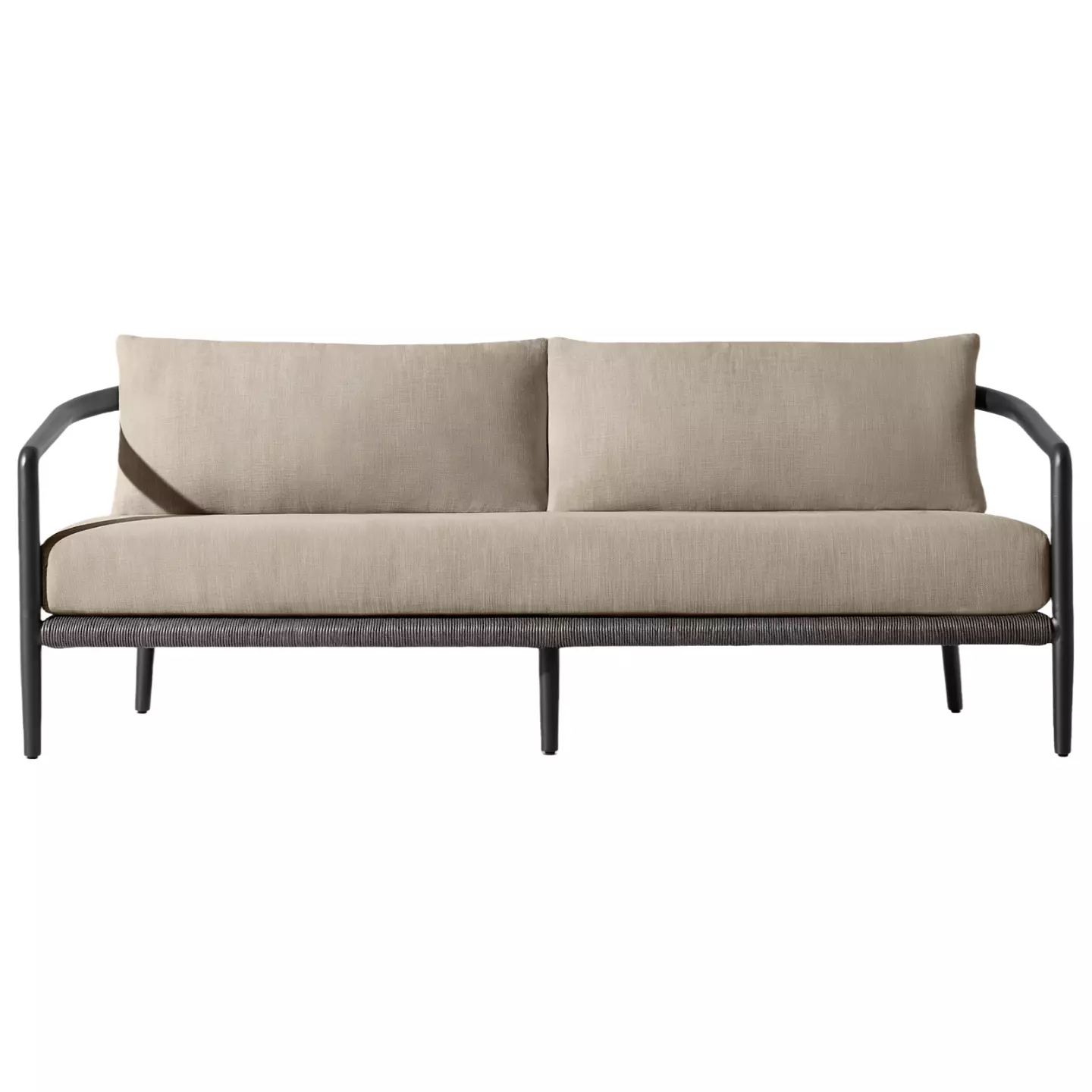 black aluminum outdoor couch