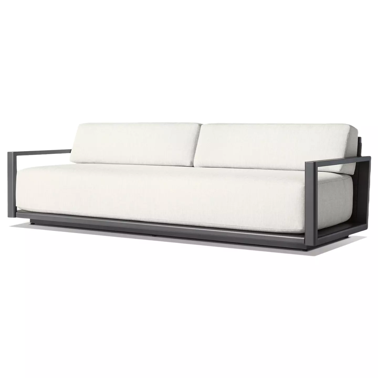 black aluminum outdoor sofa