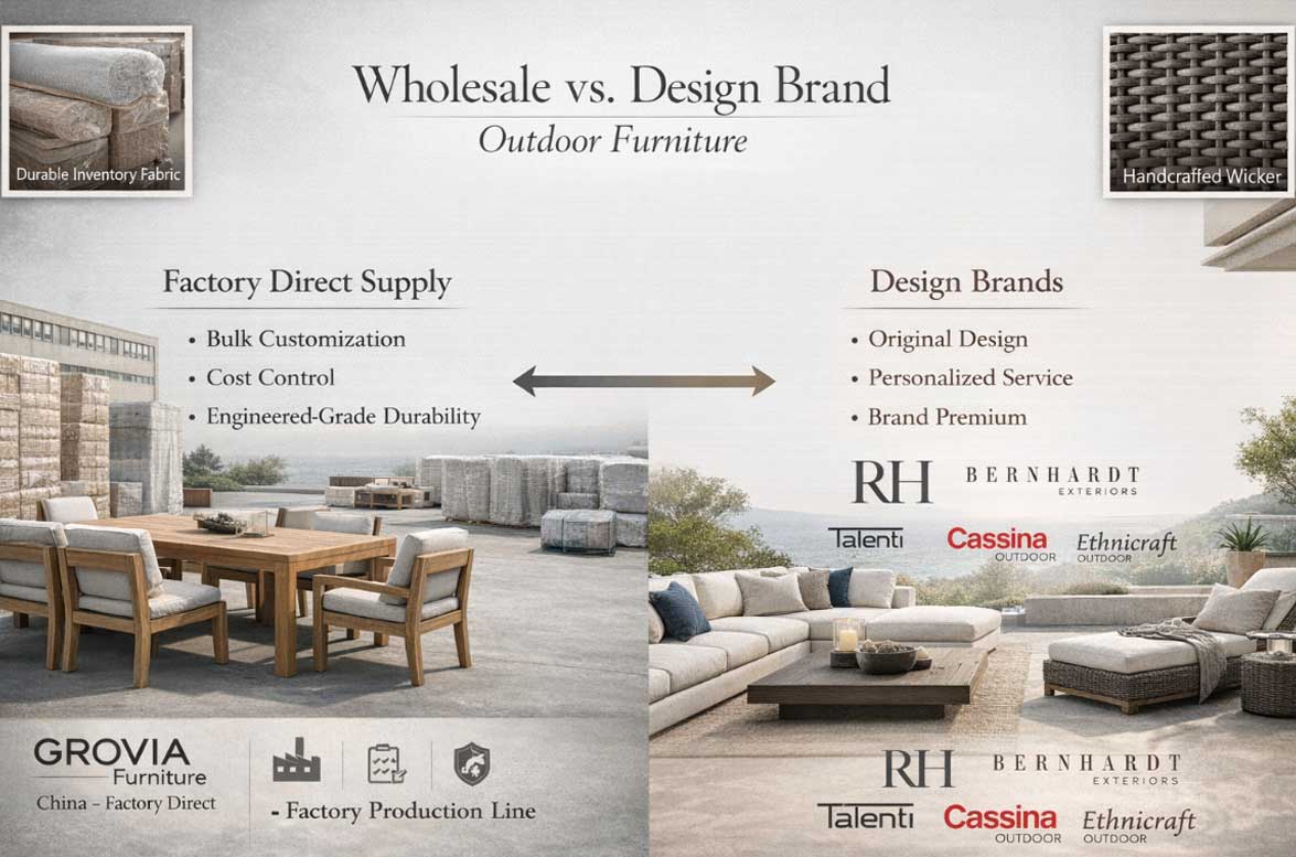 Factory-Direct vs Design Brands: Choosing Luxury Outdoor Furniture for Projects